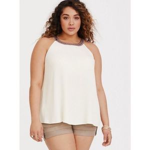 011 Torrid Ivory High Neck Crepe Tank sz 3X